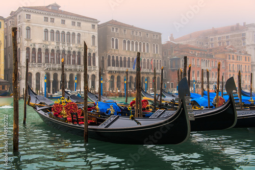Canal grande in Venice, gondolas photo