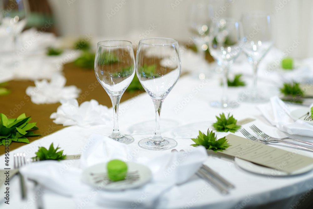 Table set for an event party