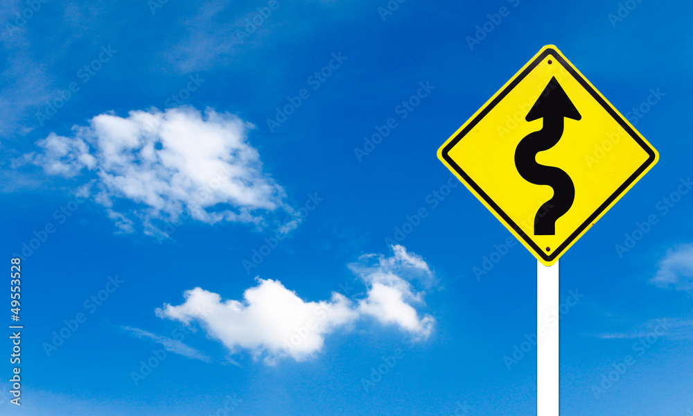 Traffic sign (School warning sign) on white background Traffic sign (School warning sign) on white background