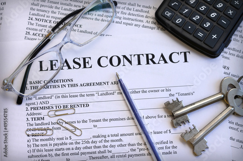 Lease contract, close-up photo