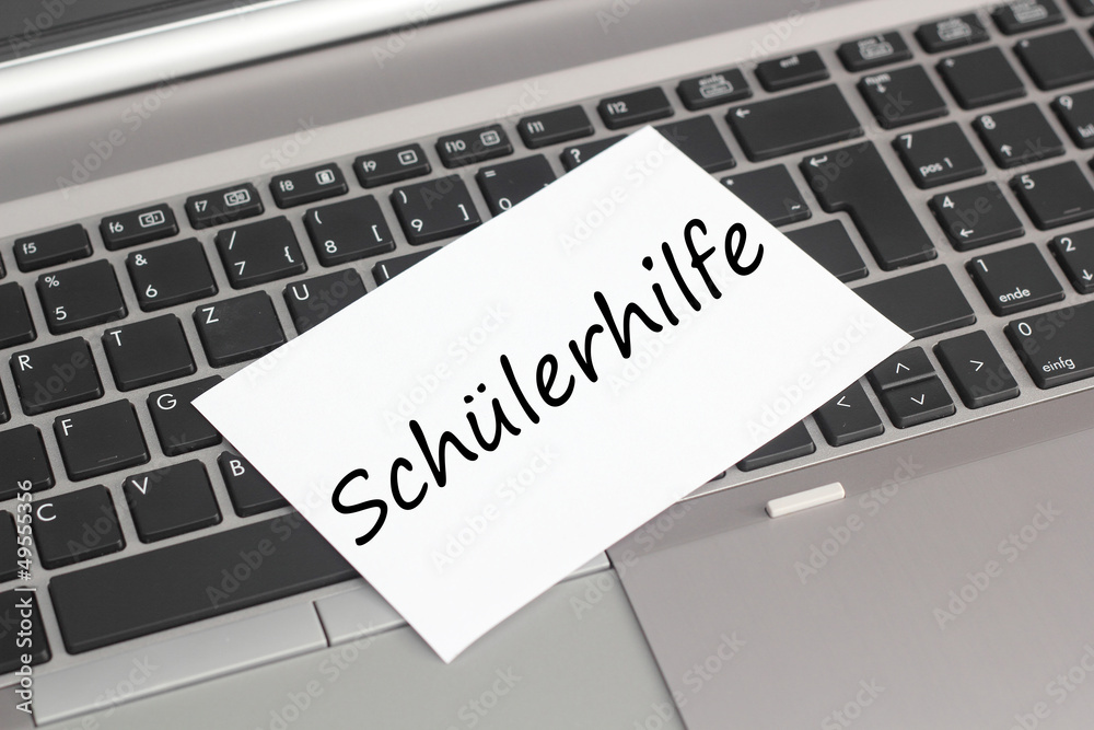 Computer mit Zettel Schülerhilfe Computer mit Zettel Schülerhilfe