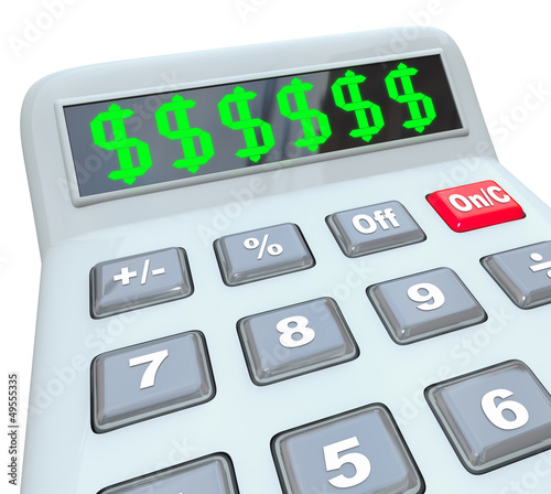 Dollar Signs on Calculator Adding Costs Expensive Budget