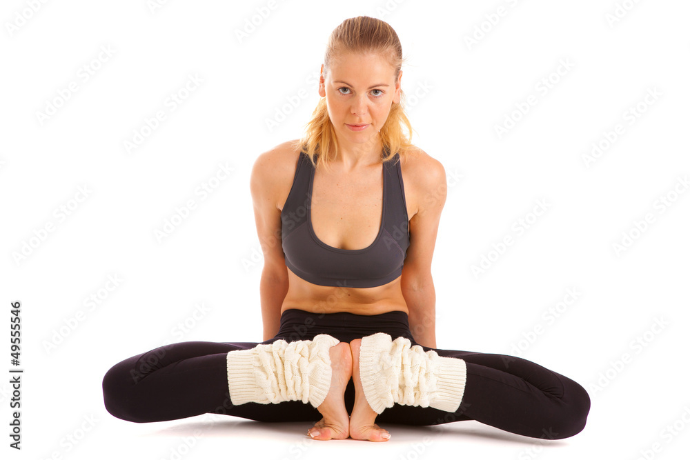 yoga,  isolated, on  white