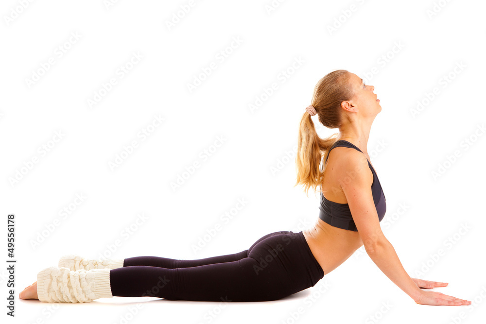 Fototapeta premium yoga, isolated, on white