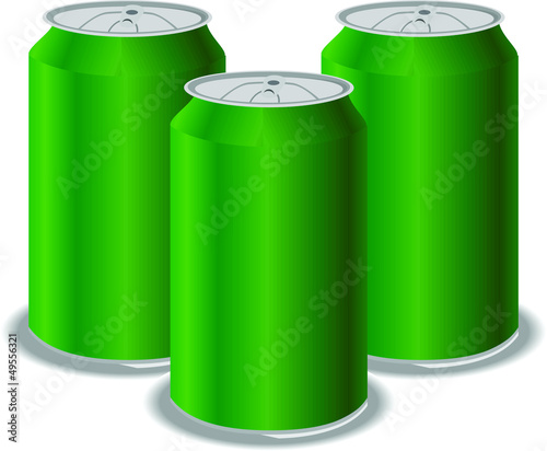 Green aluminum cans
