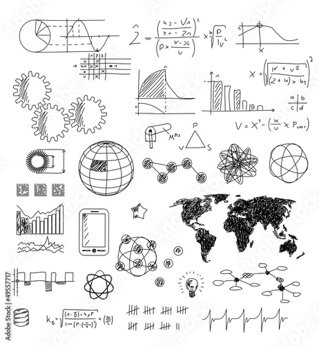 Gezeichnete Elemente - Technologie - Ideen - Lösungen