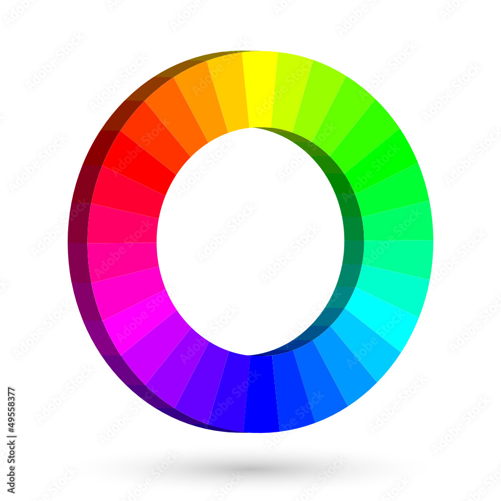 3D RGB color wheel with separate colors