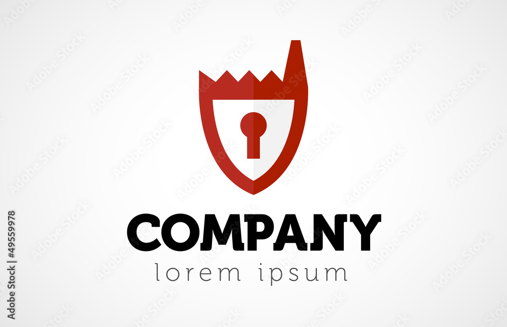Company logo template,factory with lock