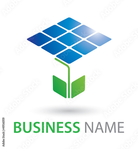 Solar Panel Flower Logo Concept