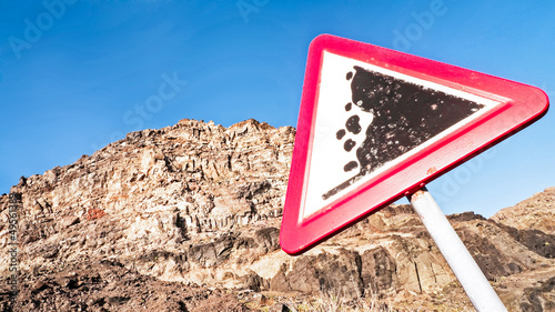 rock slide sign