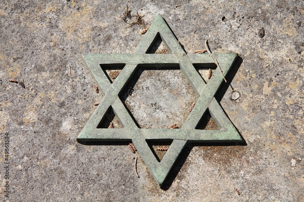 Fototapeta premium Judaism - Star of David symbol in Rome cemetery