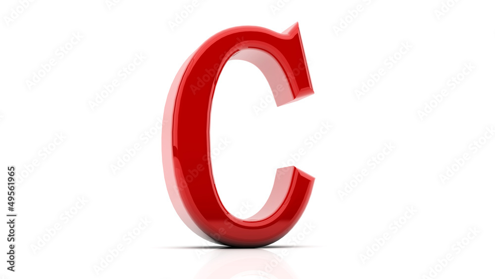 3d rendering of the letter C 3d rendering of the letter C