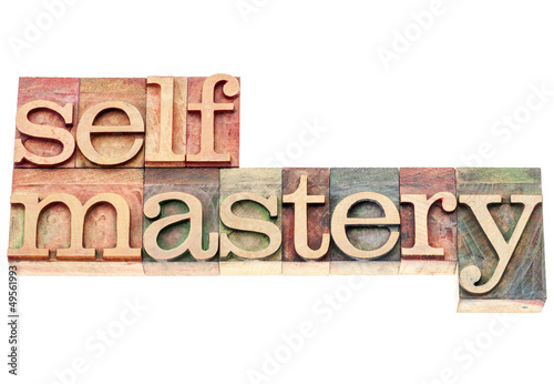 Canvas Print selfmastery word in wood type