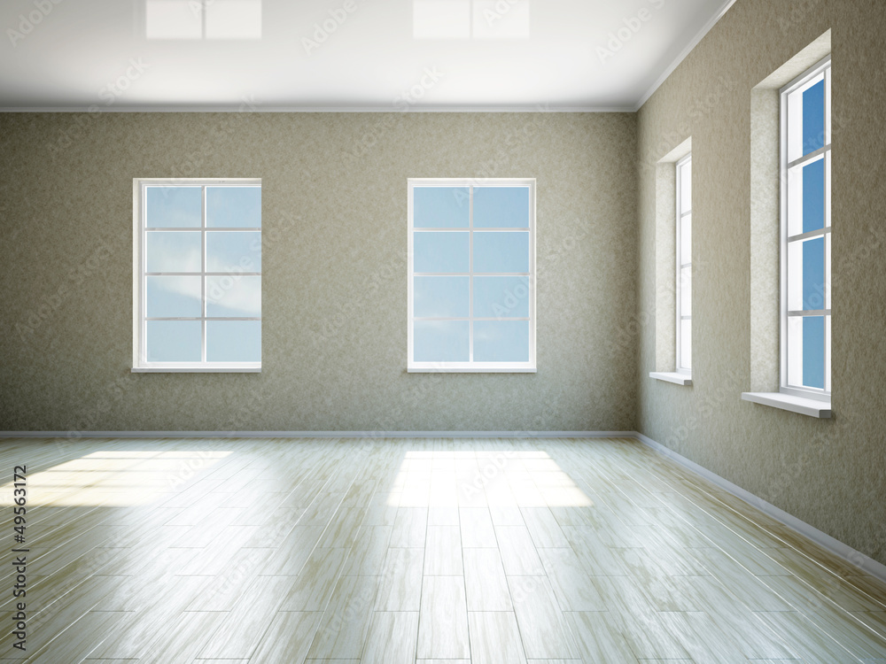 Fototapeta premium Empty room with windows