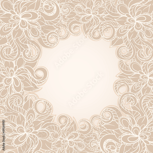 beige frame with flowers
