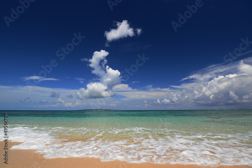 Fototapeta Naklejka Na Ścianę i Meble -  南国の美しいビーチと紺碧の空