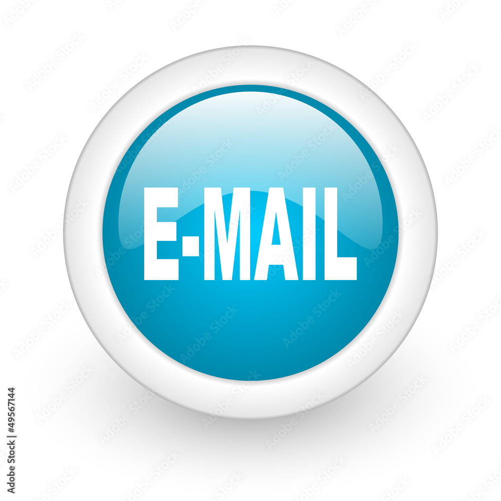 mail blue circle glossy web icon on white background mail blue circle glossy web icon on white background
