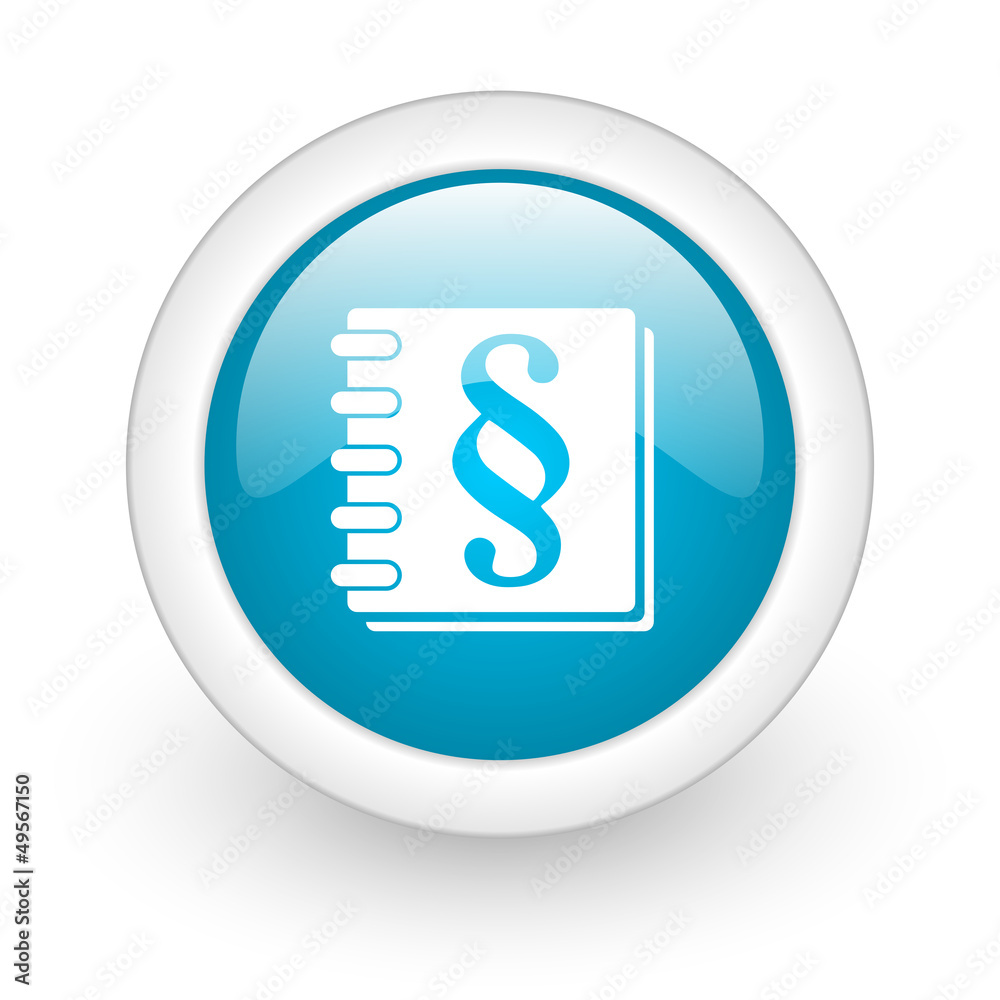 law blue circle glossy web icon on white background law blue circle glossy web icon on white background