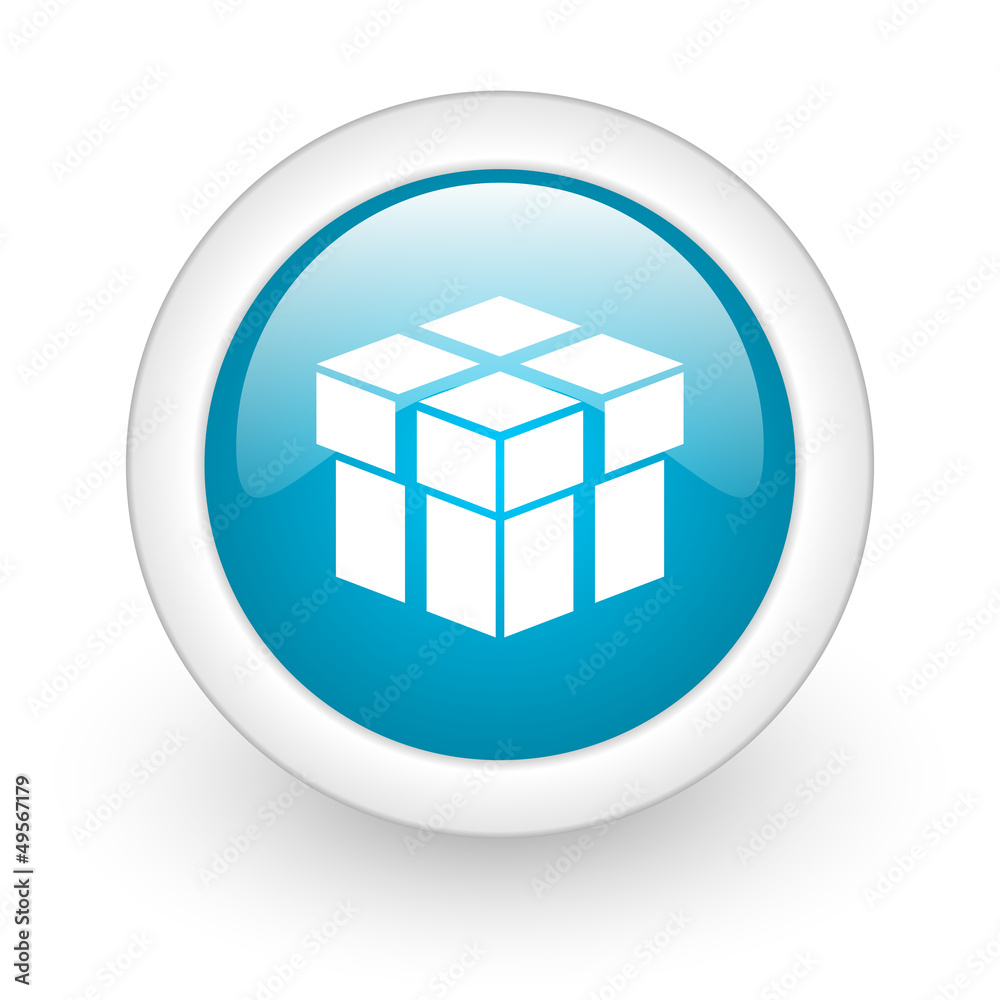 box blue circle glossy web icon on white background box blue circle glossy web icon on white background