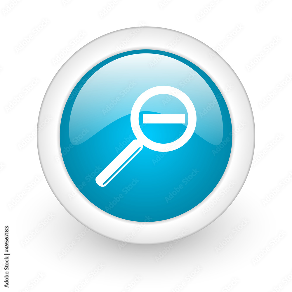 magnification blue circle glossy web icon on white background magnification blue circle glossy web icon on white background