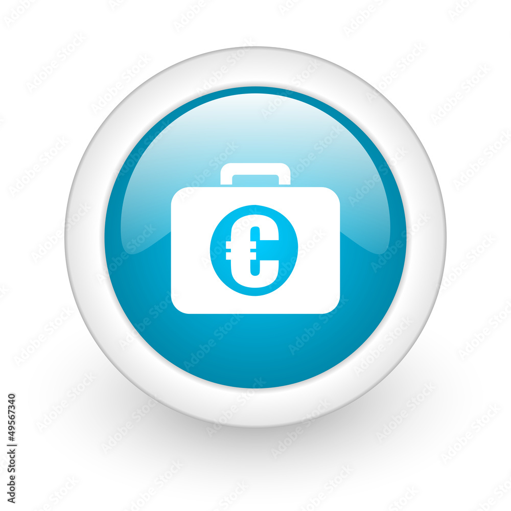 financial blue circle glossy web icon on white background financial blue circle glossy web icon on white background