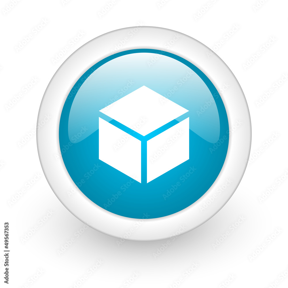 box blue circle glossy web icon on white background box blue circle glossy web icon on white background