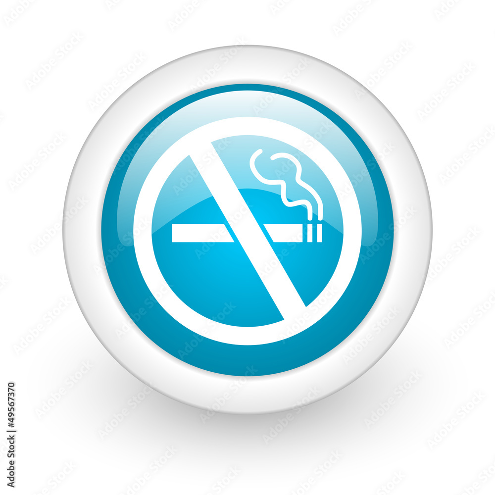 no smoking blue circle glossy web icon on white background no smoking blue circle glossy web icon on white background