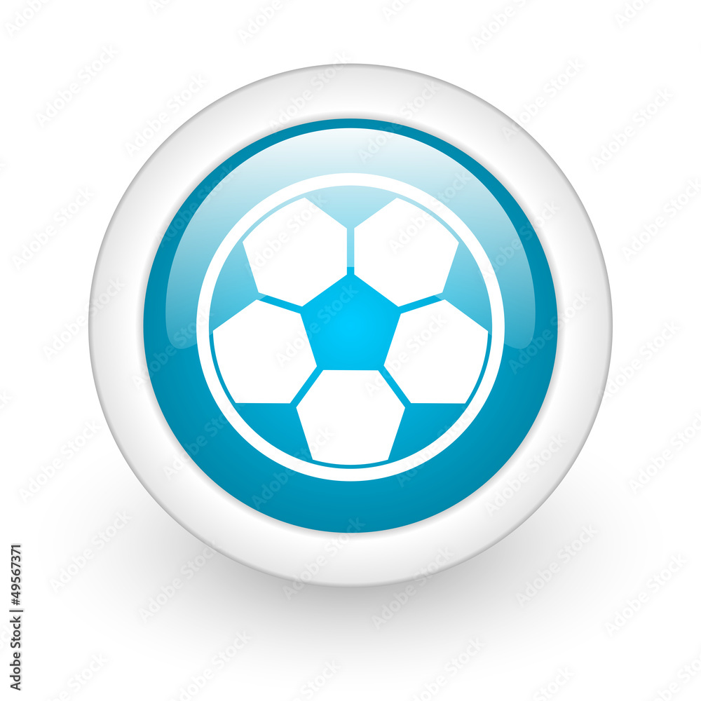 soccer blue circle glossy web icon on white background soccer blue circle glossy web icon on white background