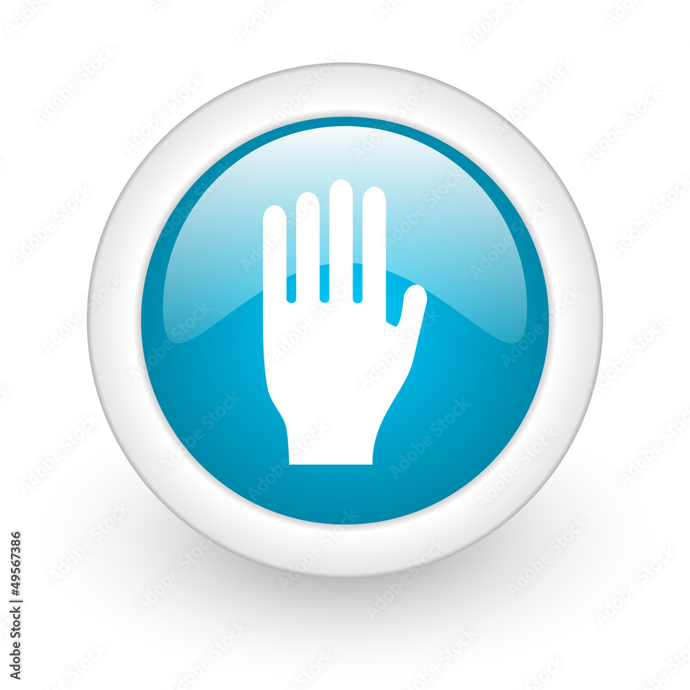 stop blue circle glossy web icon on white background stop blue circle glossy web icon on white background