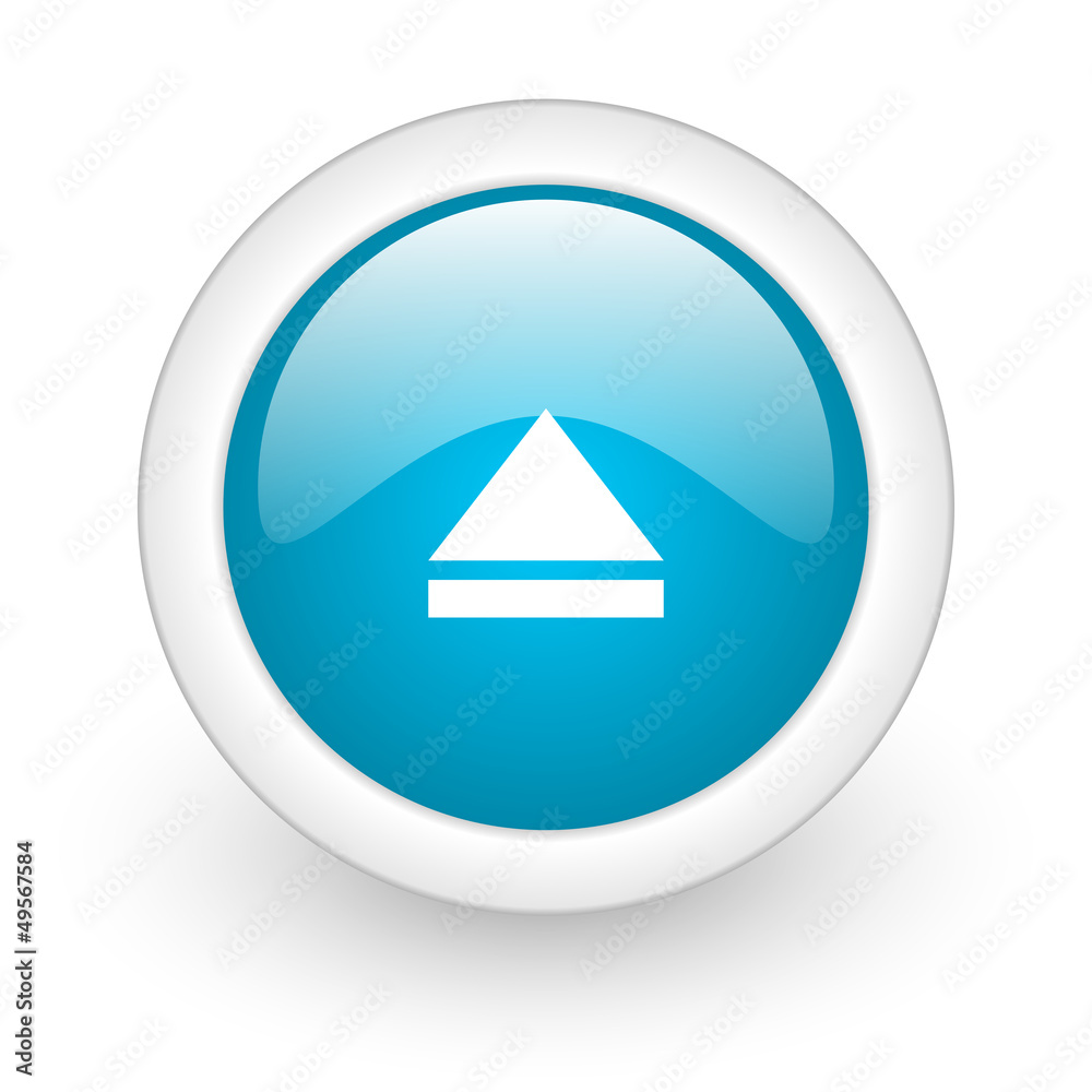 eject blue circle glossy web icon on white background eject blue circle glossy web icon on white background