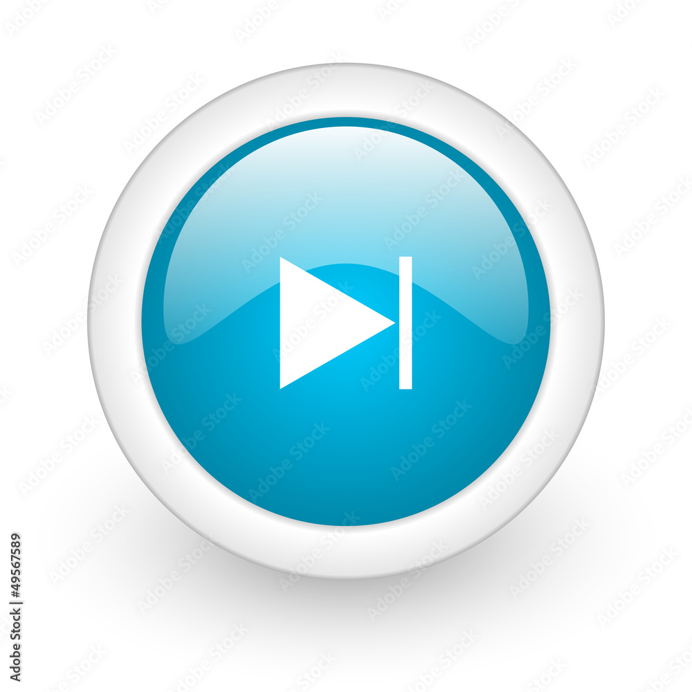 next blue circle glossy web icon on white background next blue circle glossy web icon on white background