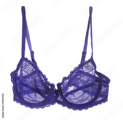 Blue lace bra with a bow