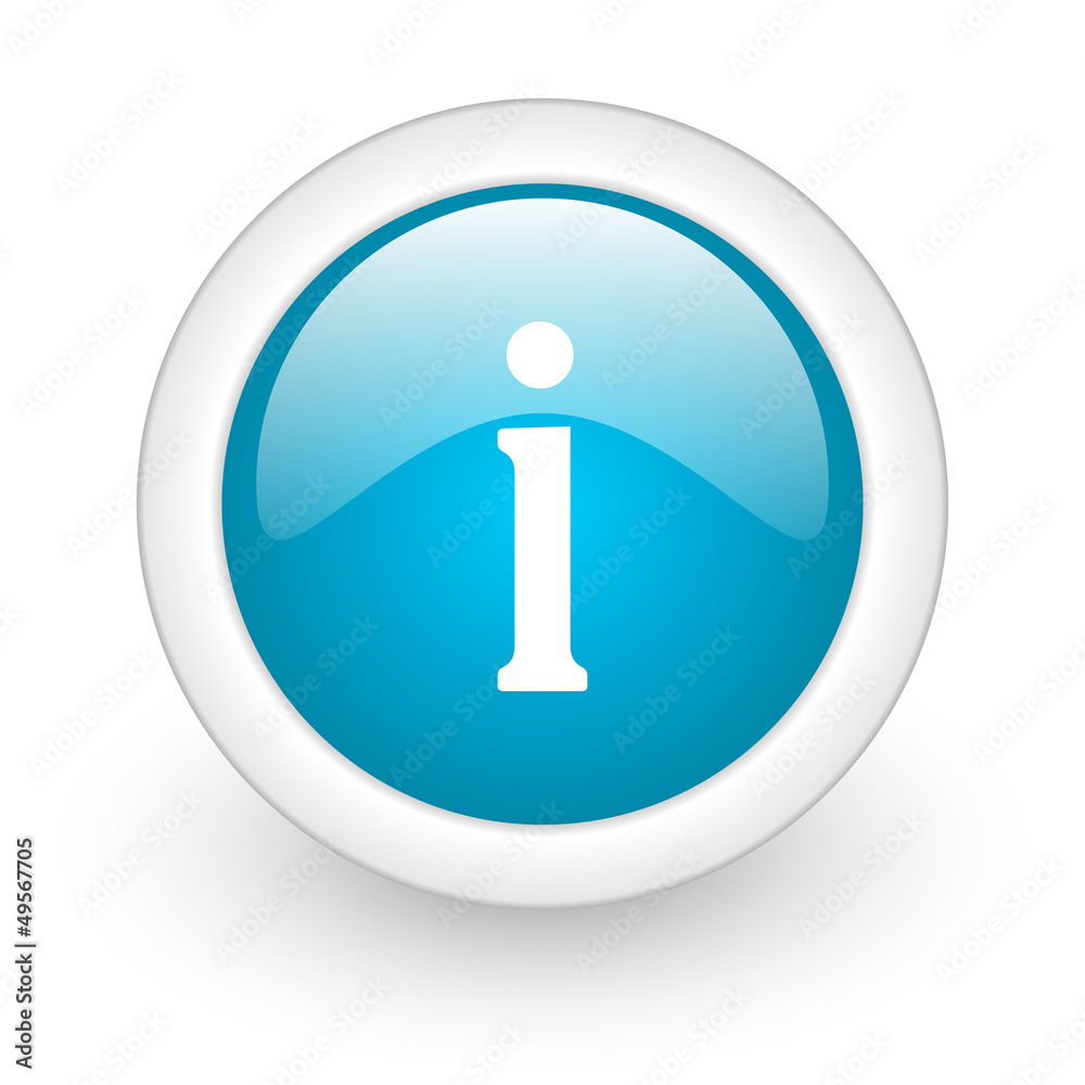 information blue circle glossy web icon on white background information blue circle glossy web icon on white background