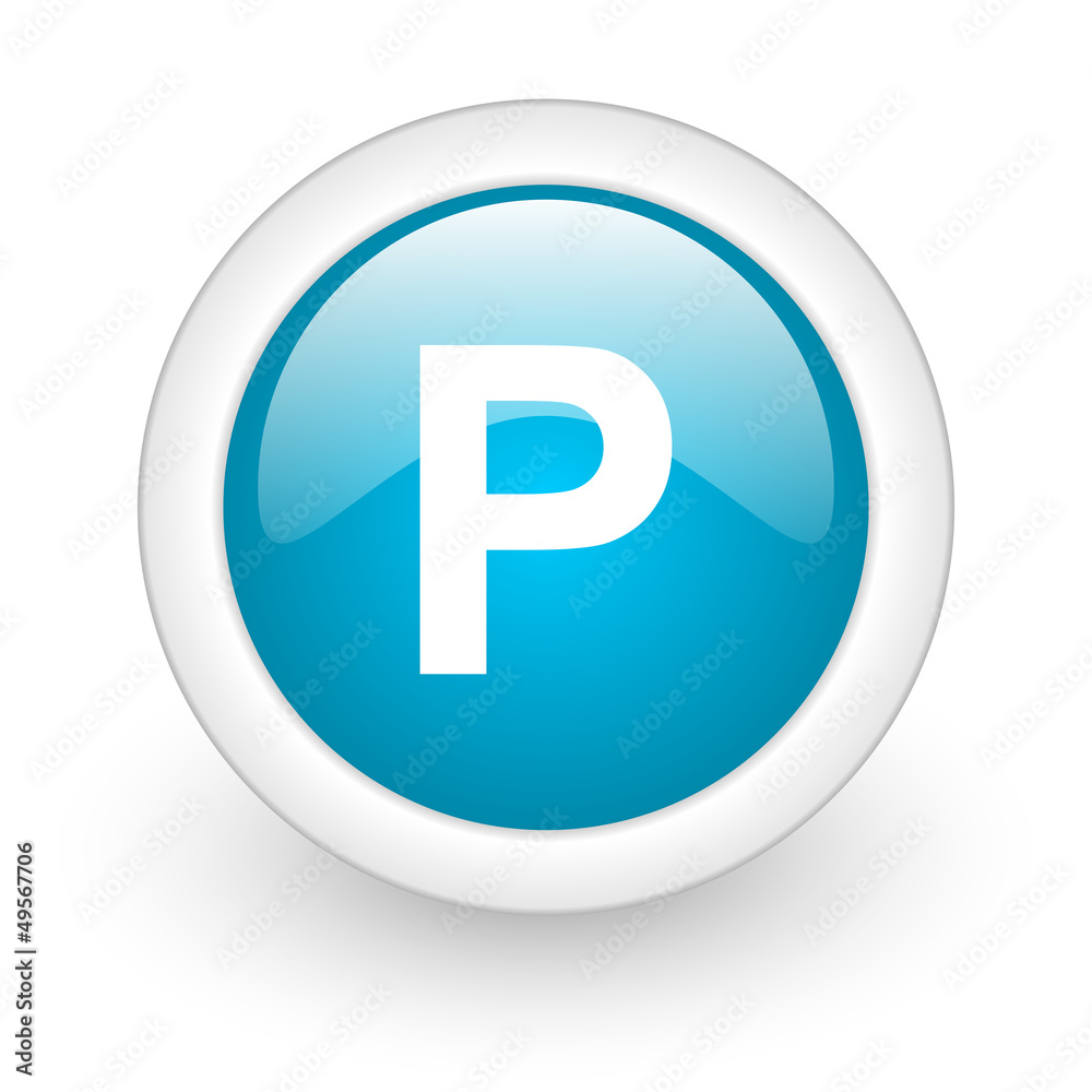 park blue circle glossy web icon on white background park blue circle glossy web icon on white background
