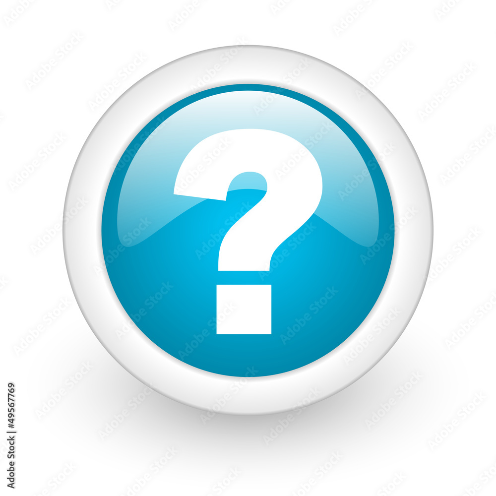 question mark blue circle glossy web icon on white background question mark blue circle glossy web icon on white background