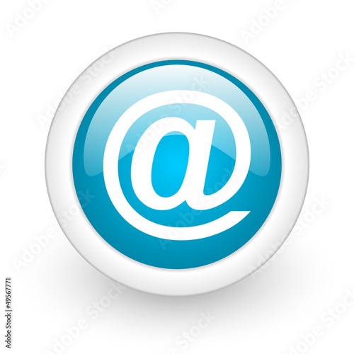 at blue circle glossy web icon on white background