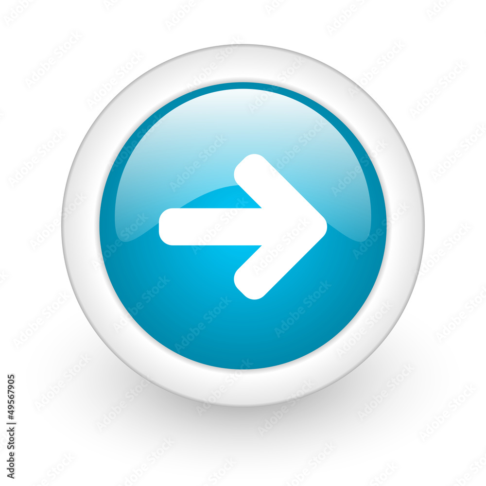 arrow right blue circle glossy web icon on white background arrow right blue circle glossy web icon on white background