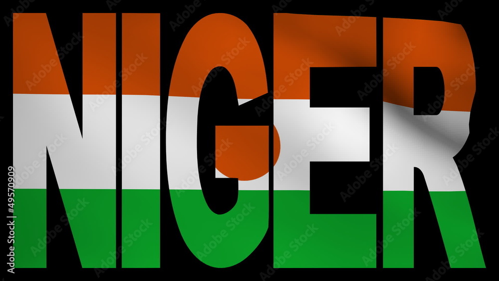 Niger text with fluttering flag animation