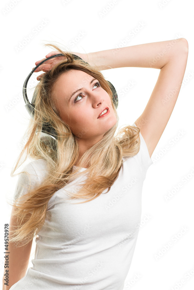woman with headphone