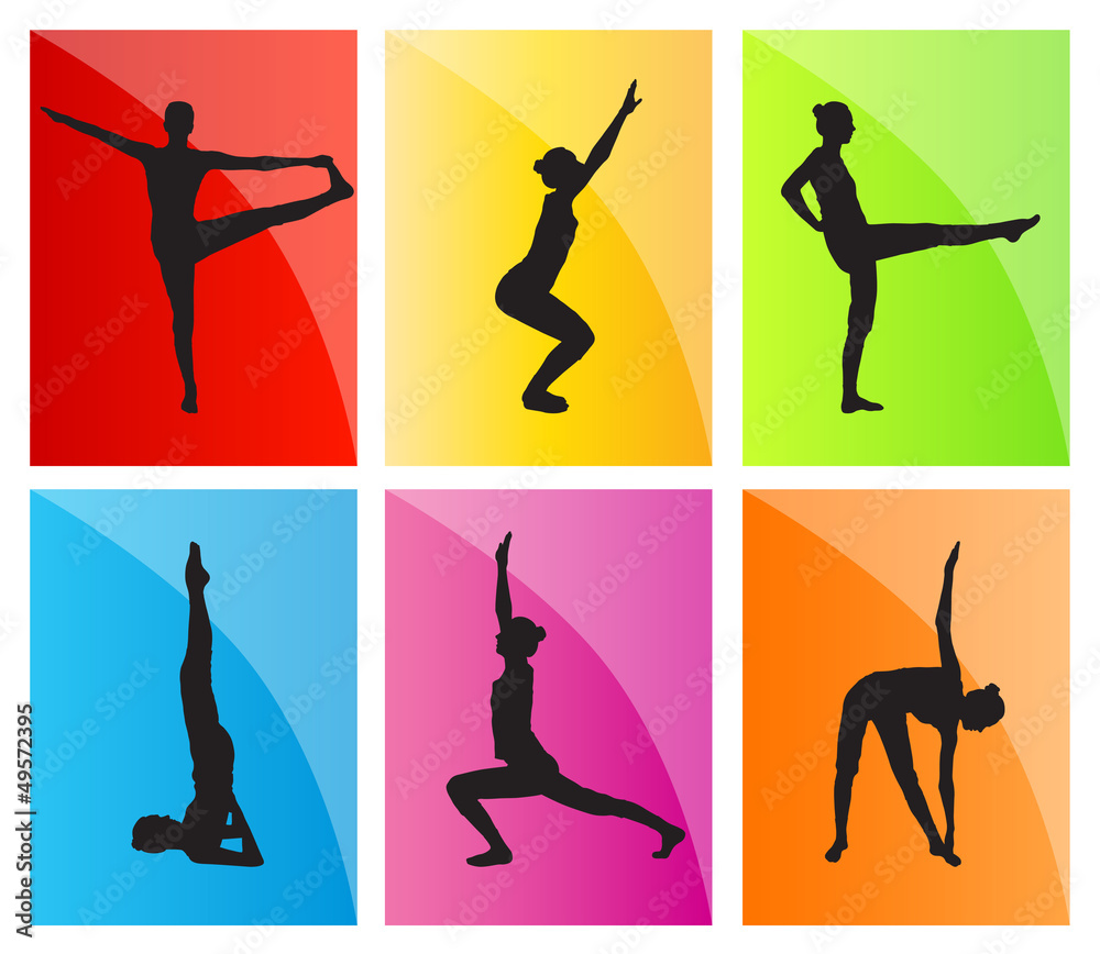 Yoga vector background set Yoga vector background set