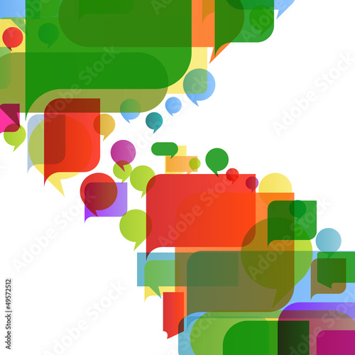 Colorful speech bubbles and balloons cloud illustration backgrou