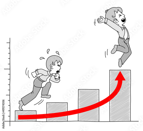 chart with businessmen