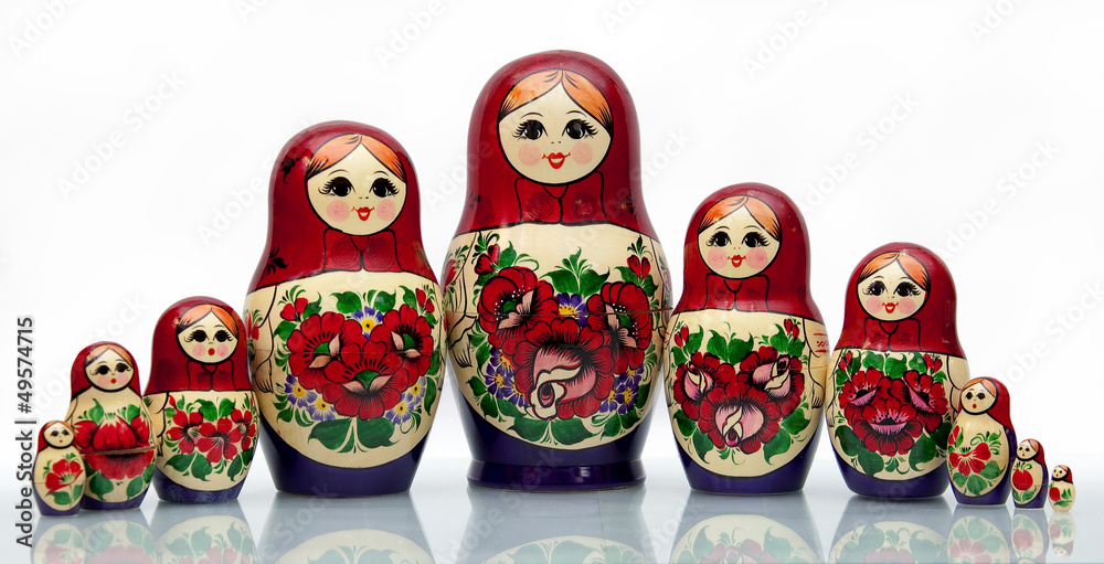 Nested doll - a Old national Russian doll of handwork.