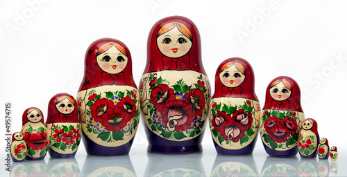 Nested doll - a Old national Russian doll of handwork.