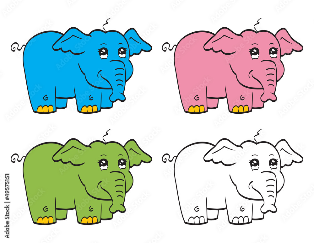 Fototapeta premium Cute cartoon elephant
