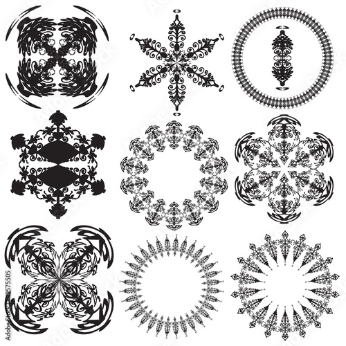 Set of mandalas on a white background (Vector)