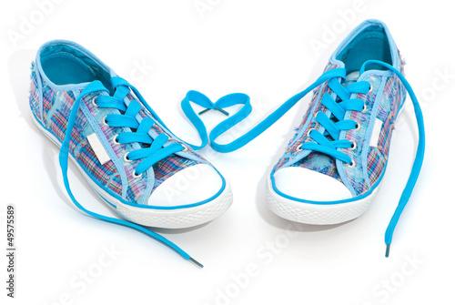 Pair of blue sneakers