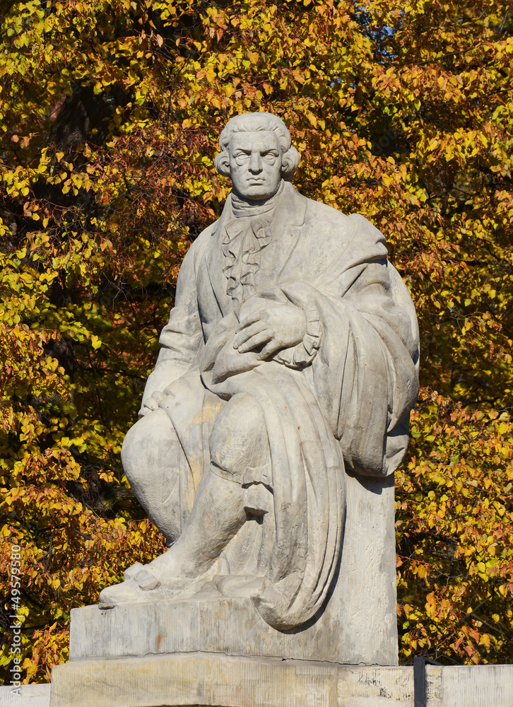 Statue in the park Lazienki - Warsaw Poland - obrazy, fototapety, plakaty 