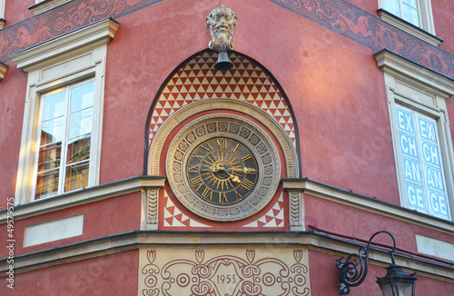 Old clock on the wall - Warsaw Poland #49579575
