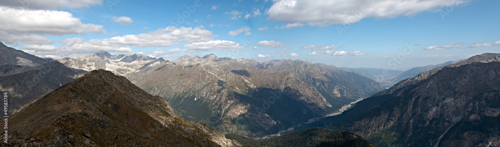 Mountain Dombai, Panorama shooting, The Caucasus, Russia
